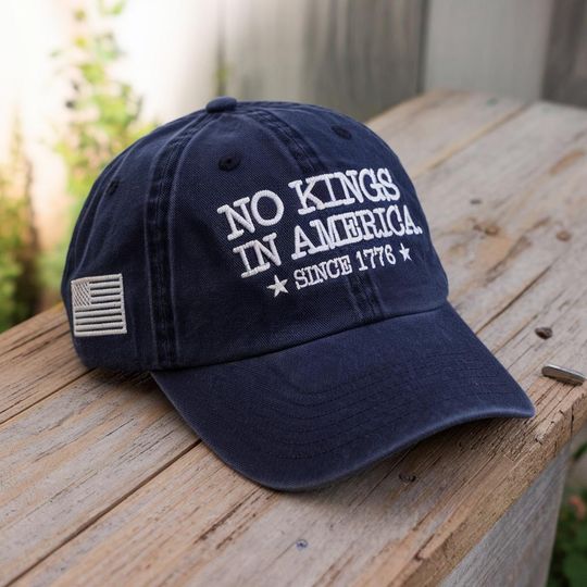 Discover No Kings in America Hat, 1776 Rebellion Dad Cap with Flag Patch, Anti-Authoritarian Embroidered Streetwear