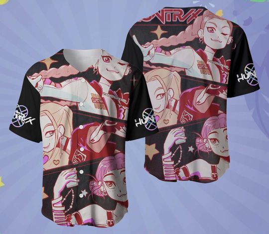 Discover Demon Hunters Huntrix Baseball Jersey, Kpop Anime Streetwear