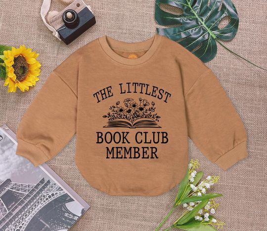 Discover The Littlest Book Club Member Baby Romper Sweatshirt, New To The Book Club Baby Bodysuit