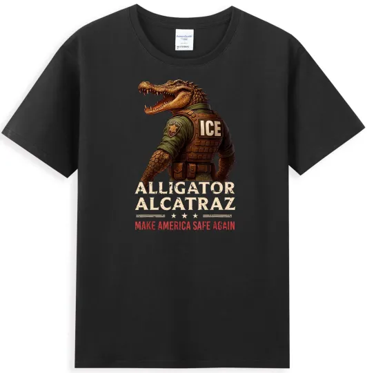 Discover Alligator Alcatraz Nature's Own Border Patrol Men's T-Shirt