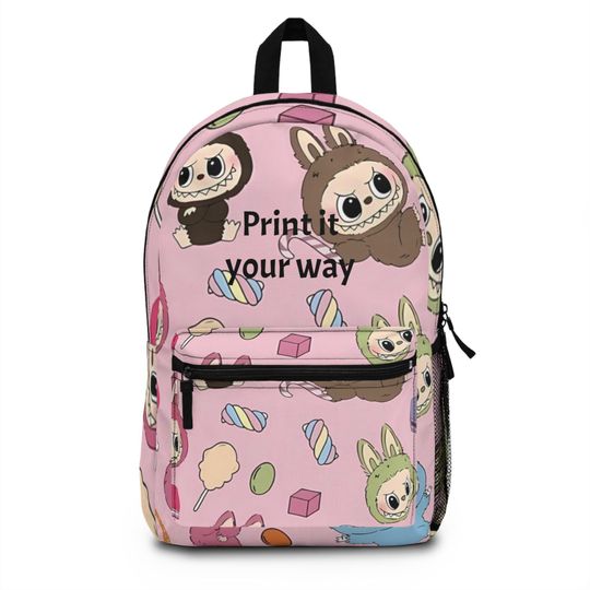 Discover Labubu Personalize Backpack, Customizable Kids School Bag, Cute Children's Travel Knapsack
