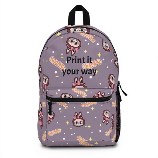 Discover Labubu Personalize Backpack, Custom Name School Bag, Kids Gift, Unique Design Backpack