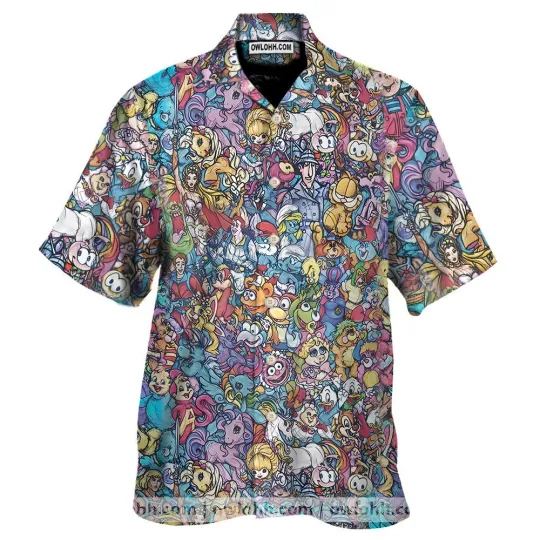 Discover 80S Throwback Cartoon Pattern Hawaiian Shirt
