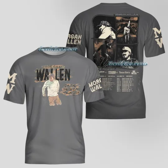 Discover Vintage Wallen Two-sided 3D Shirt, Country Music Morgan Shirt 3D