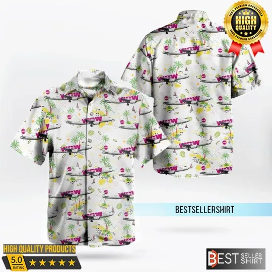 Discover Wow Air Airbus A320 232 Aircraft Hawaiian Shirt