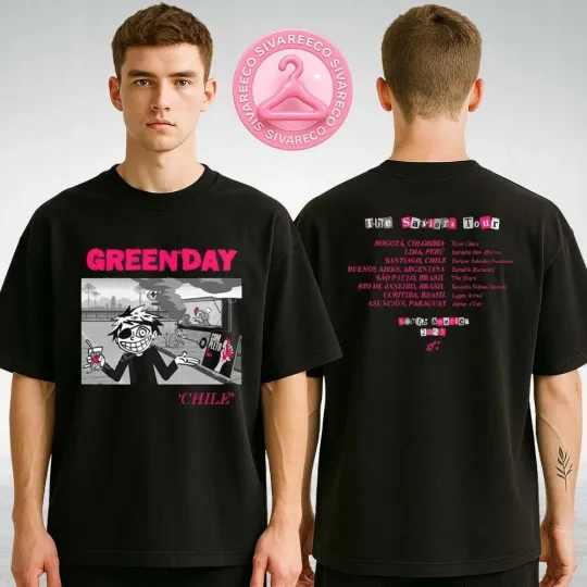 Discover GreenDays Tour T-Shirt South America 2025 Chile Show Anime