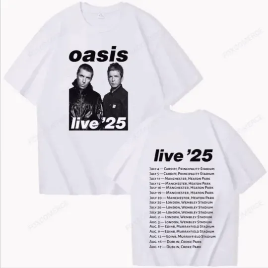 Discover Oasis Live 25 Tour 2025 Men and Women Summer Concert T-Shirt