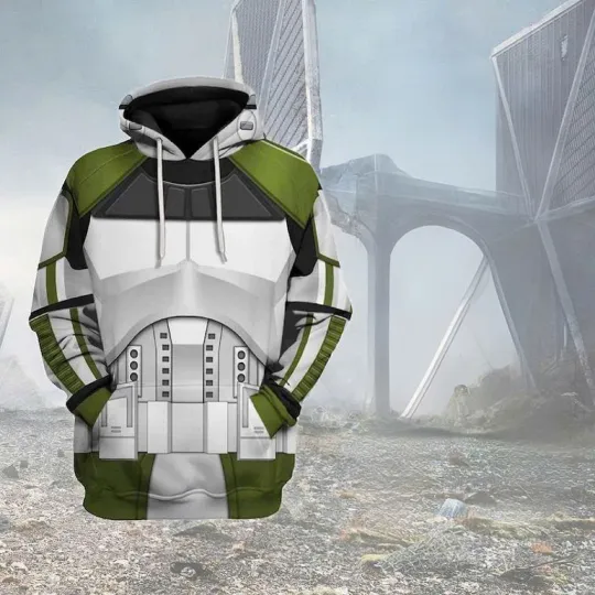 Discover Halloween Clone Trooper Sergeant Cosplay Costume Starr Warss Hoodie 3D Printed