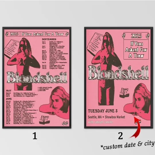 Discover Custom Blondshell If You Asked For A Tour 2025 Poster, Home Decor