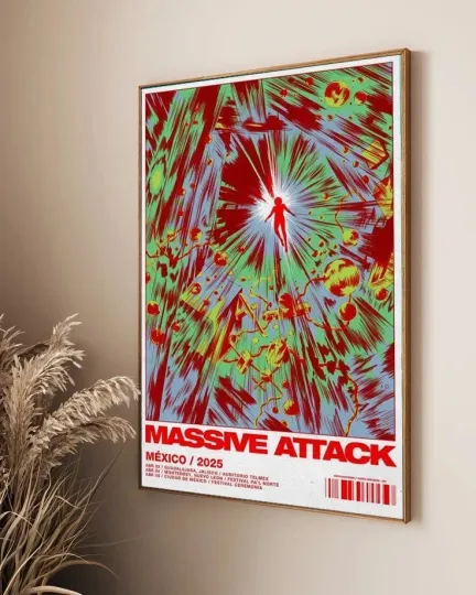 Discover Massive Attack Apr 2-4-5 2025 Mexico Tour Poster 3D