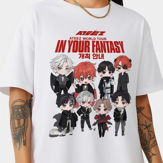 Discover ATEEZ In Your Fantasy Tour T-Shirt, Kpop Chibi Cartoon Tee