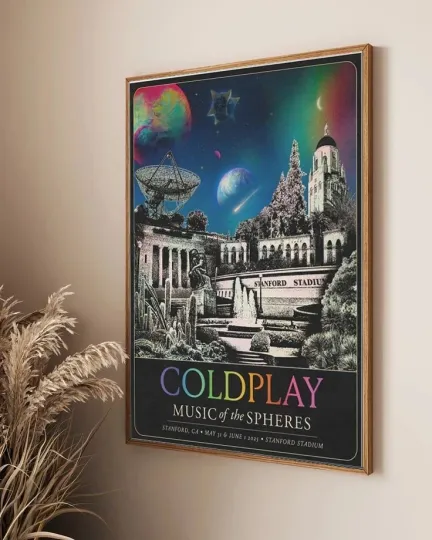 Discover Coldplay Tour Stanford, Ca June 1st, 2025 Poster 3D