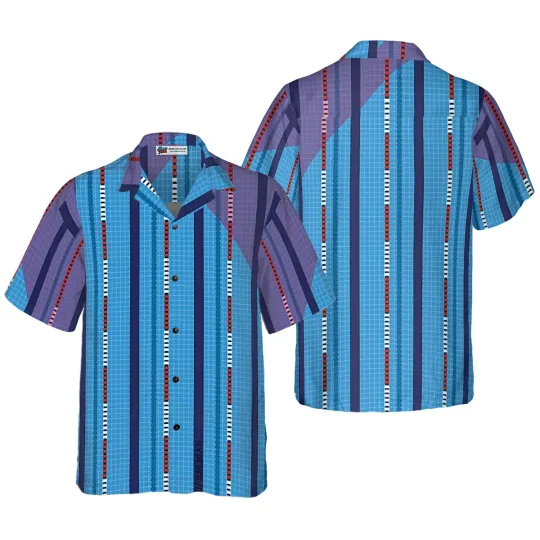Discover Vertical Swimming Pool Pattern Hawaiian Shirt Aloha Shirt