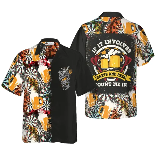 Discover If It Involves Darts And Beer Count Me In Hawaiian Shirt Aloha Shirt