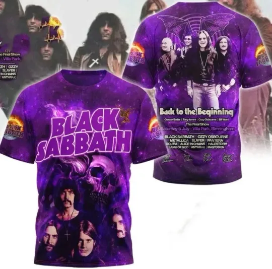 Discover Black Sabbath Back To The Beginning Signature 3D T-Shirt
