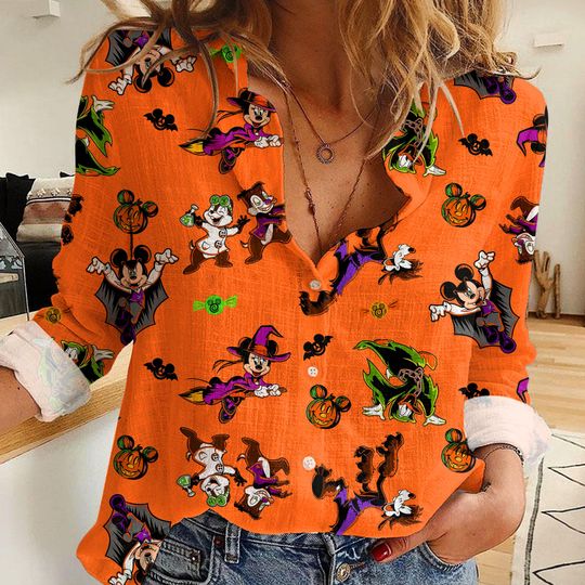Discover Disneyyy Mickeyy Minniee Chip Dale Hocus Pocus Women's Casual Shirt, Disneyyy Sanderson Sisters Shirt, Disneyyy Women Shirt, Disneyyy Vintage Shirt
