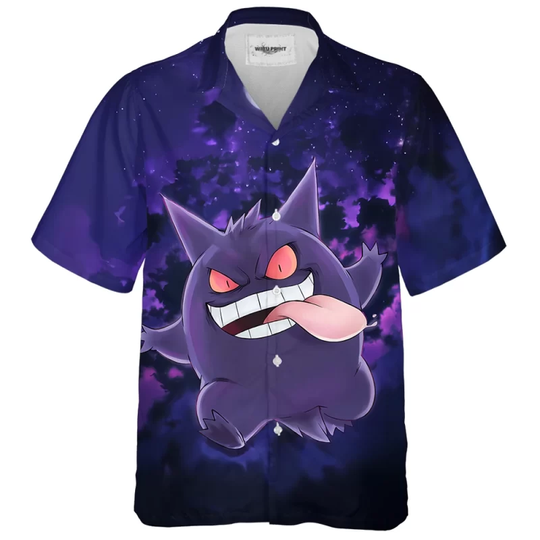Discover Gengar Hawaiian Shirt, Pkm Hawaiian Shirt, Anime Hawaiian Shirt