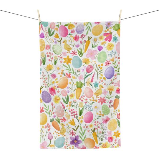 Discover Easter Kitchen Towel, Easter Tea Towels, Pastel Easter Dish Towel