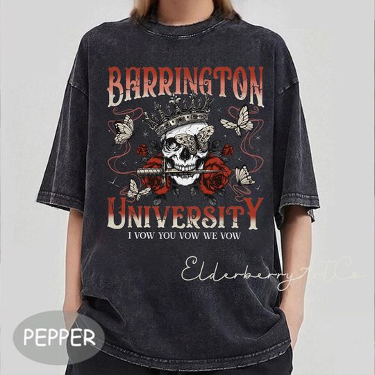 Discover Barrington University Mineral Wash Shirt, The Ritual Dark Romance Tee