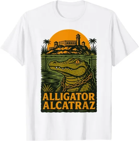 Discover Alligator Alcatraz T-Shirt Everglades Florida Parody T-Shirt Funny T-Shirt