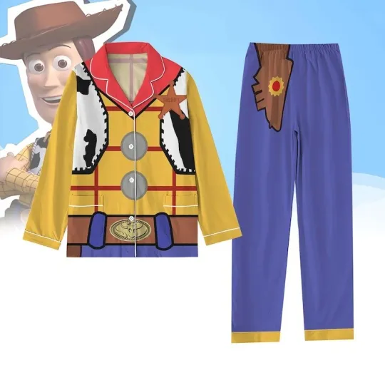 Discover Sheriff Woodyy Cosplay Costume toy stories Gift For Fan Halloween Pajamas Set