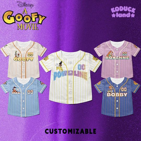 Discover Custom A goofyy Movie Baseball Jersey, Disneyyy A goofyy Movie Shirt, Disneyyy Jersey