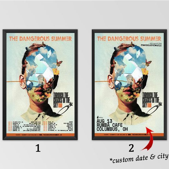 Discover Custom Poster - The Dangerous Summer 2025 Through The Cracks In The Sky Tour Poster