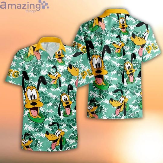 Discover plutoo Dog Orange Green Strips Summer Tropical Disneyyy Hawaiian Shirt