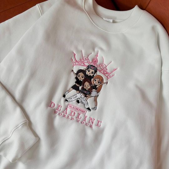 Discover Embroidered Blackpink Deadline Worldtour 2025 Sweatshirt