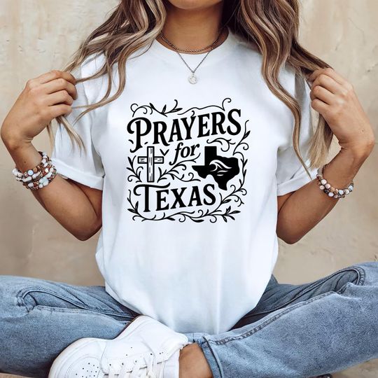 Discover Prayers for Texas T-Shirt, Christian Faith Tee with Cross and Texas Map Shirt