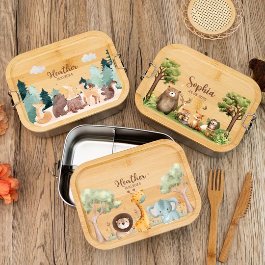 Discover Personalized Stainless Steel Lunch Box with Name, Lunch Box for Boy and Girl