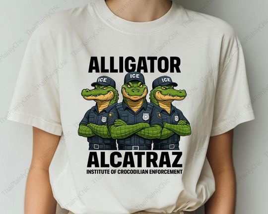 Discover Funny Alligator Police , Alcatraz Crocodile shirt ICE Gator Cartoon Clipart for Shirt, Humor Animal Law Enforcement Art