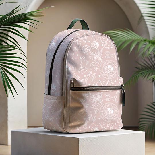 Discover Blush Disneyyy Canvas Backpack, Custom Book Bag, Disneyyy Gift, Kids Backpack