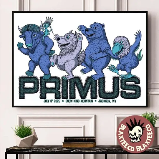 Discover Primus Concert Poster Jackson WY Snow King Mountain July 8 2025 Poster