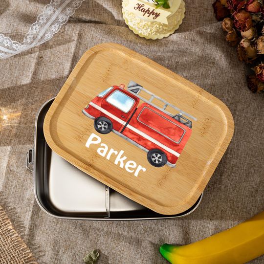 Discover Personalized Baby Boy Gifts,Custom Fire Truck Lunch Box for Kids