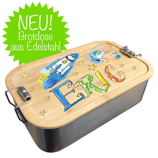 Discover Edelstahl Brotdose Weltraum, Edelstahlbrotdose mit Bambusdeckel,  Edelstahl brotdose mit Unterteilung, RosiRosinchen