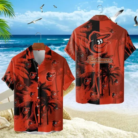 Discover Orioles Tropical Sunset Hawaiian Shirt