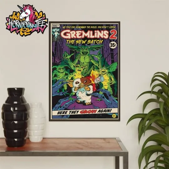 Discover Gremlins 2 The New Batch Comic Art Here They Grow Again Poster Home Decor Canvas