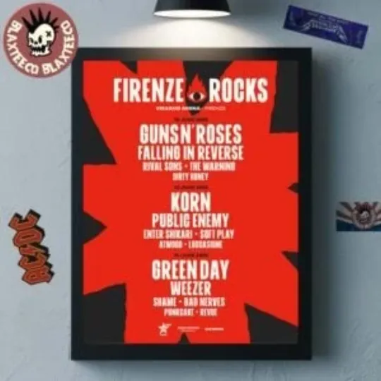 Discover Firenze Rocks Festival 2025 Visarno Arena June 12 15 Full Lineup Poster