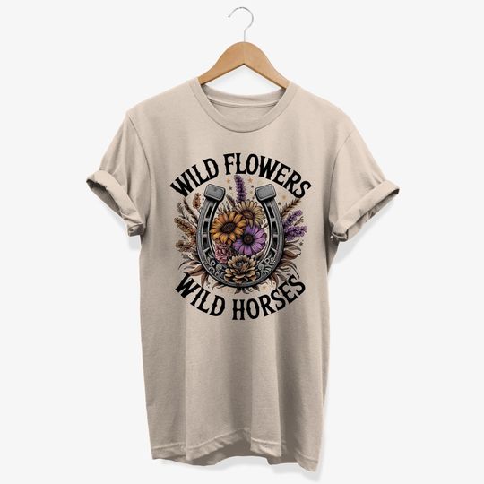 Discover Wild Flowers Wild Horses Rodeo T-Shirt, Western Graphic Tee