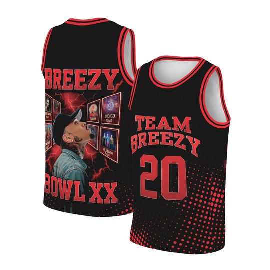 Discover Chris Brown Breezy Bowl Tour Baseketball Jersey