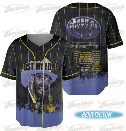 Discover Vintage Post Malone Music Rap Baseball Jersey, Post Malone Tour Rapper Gift