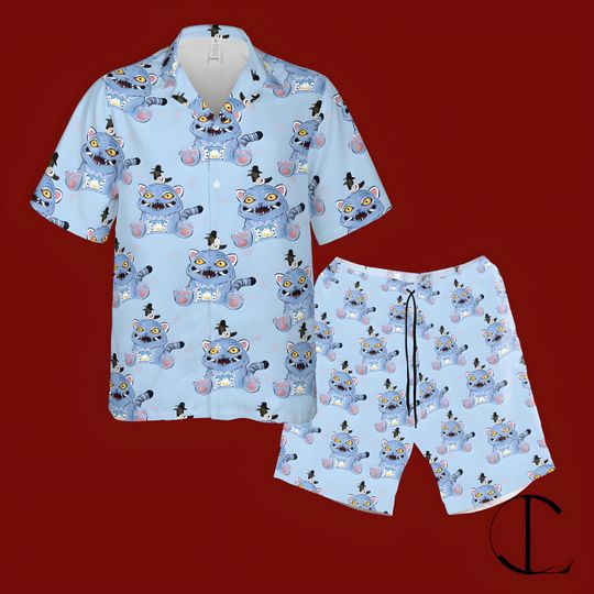 Discover Kpop Demon Hunters Hawaiian Shirt, Jinu's Pet Tiger Hawaiian Shirt