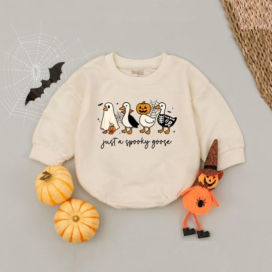 Discover Spooky Goose Halloween Baby Romper - Silly Goose Bubble Romper