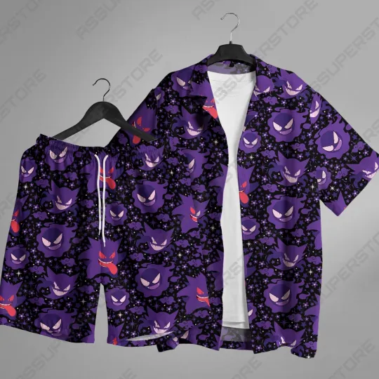 Discover Gengar Hawaiian Button-Up Shirt Gengar Ghost Shirt Gift