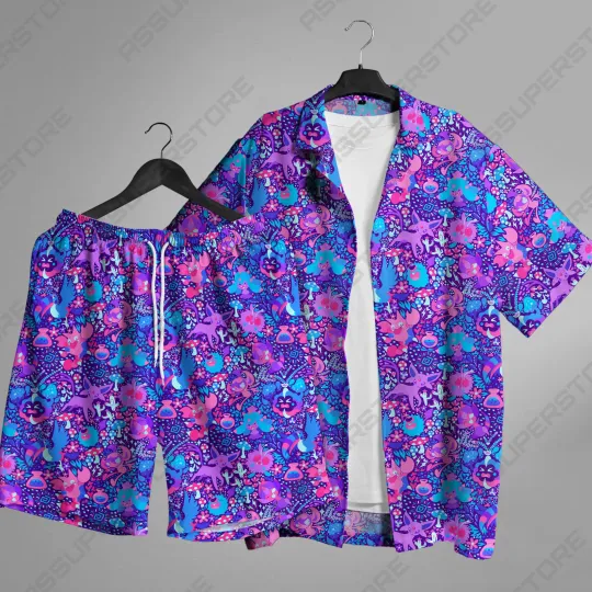 Discover Espeon Cosmog Hawaiian Button-Up Shirt Espeon Hawaii Shirt Fun Summer Cosmog
