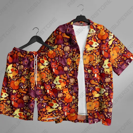 Discover Vulpix Hawaiian Button-Up Shirt Fire Vulpix Shirt Gift