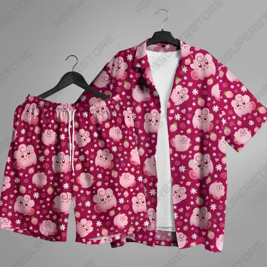 Discover Cleffa Hawaiian Button Up Shirt Cleffa Fairy Shirt Gift