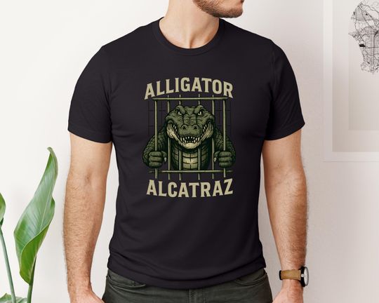 Discover Alligator Alcatraz Shirt, Funny Animal Graphic Shirt, Unisex Alligator Crewneck Shirt