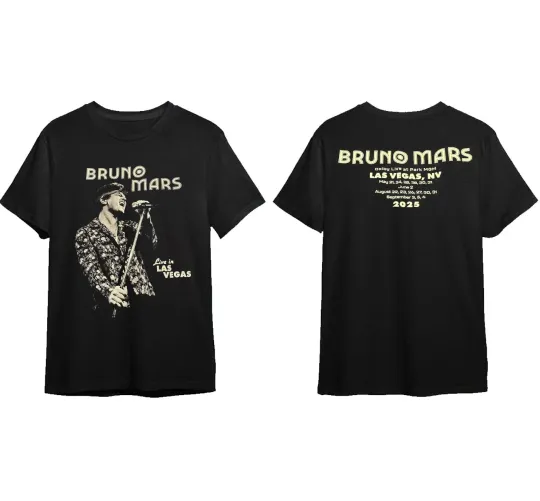 Discover Bruno Mars Las Vegas Residency 2025 T-Shirt, Gift For Fans